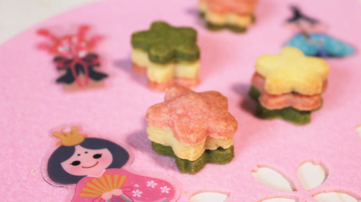 セリア ひなまつりに3色クッキーを手作り 100円お菓子キットを使えばラクチン たべぷろ