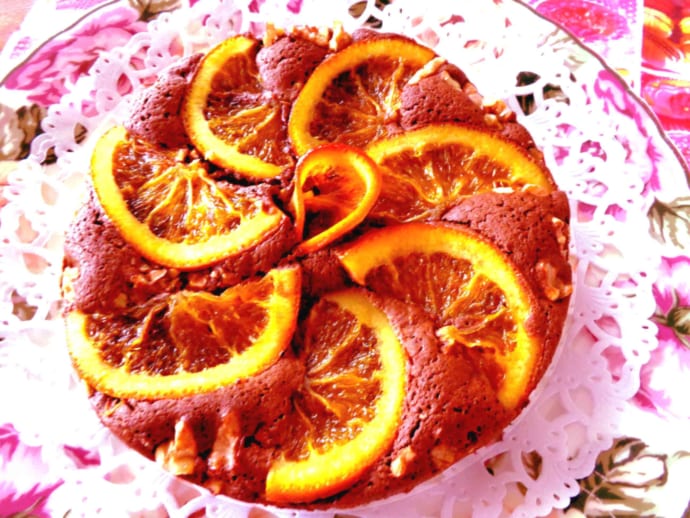 身体にうれしい胡桃とオレンジを使ったベイクドショコラケーキ【モッチーママの薬膳】