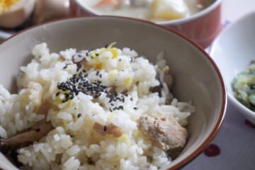 秋の炊き込みご飯15分レシピ